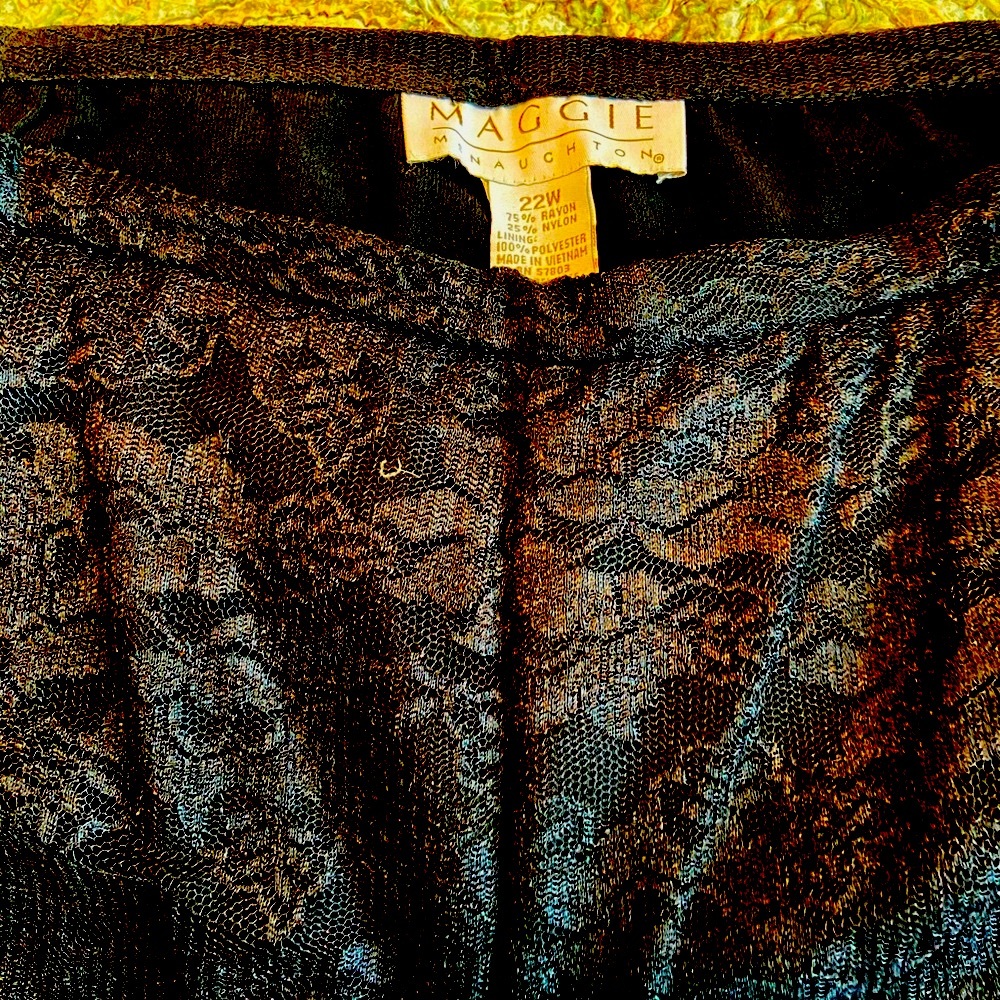 Black Dress Pants with Lace Overlay